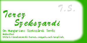 terez szekszardi business card